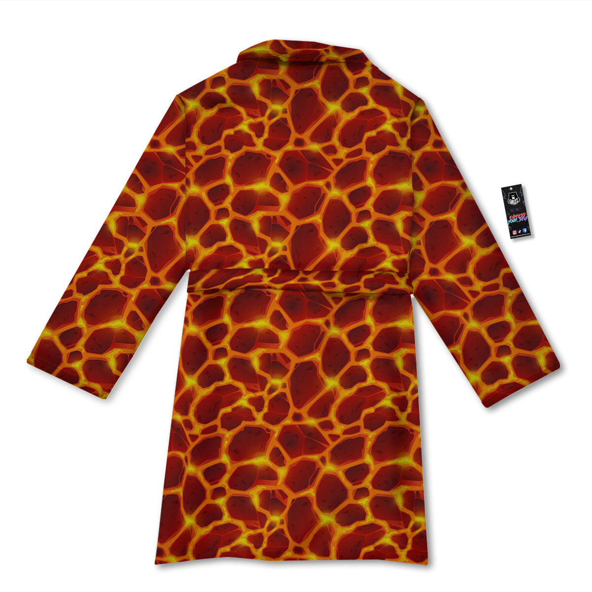 Liquid Lava Red Print Pattern Bathrobe-grizzshop
