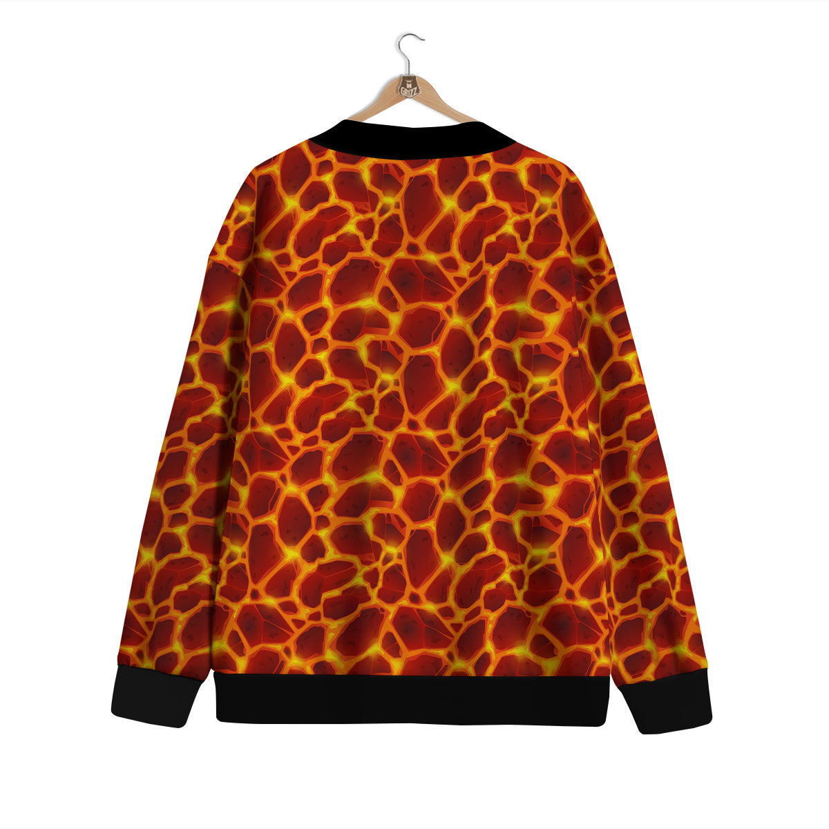 Liquid Lava Red Print Pattern Cardigan-grizzshop