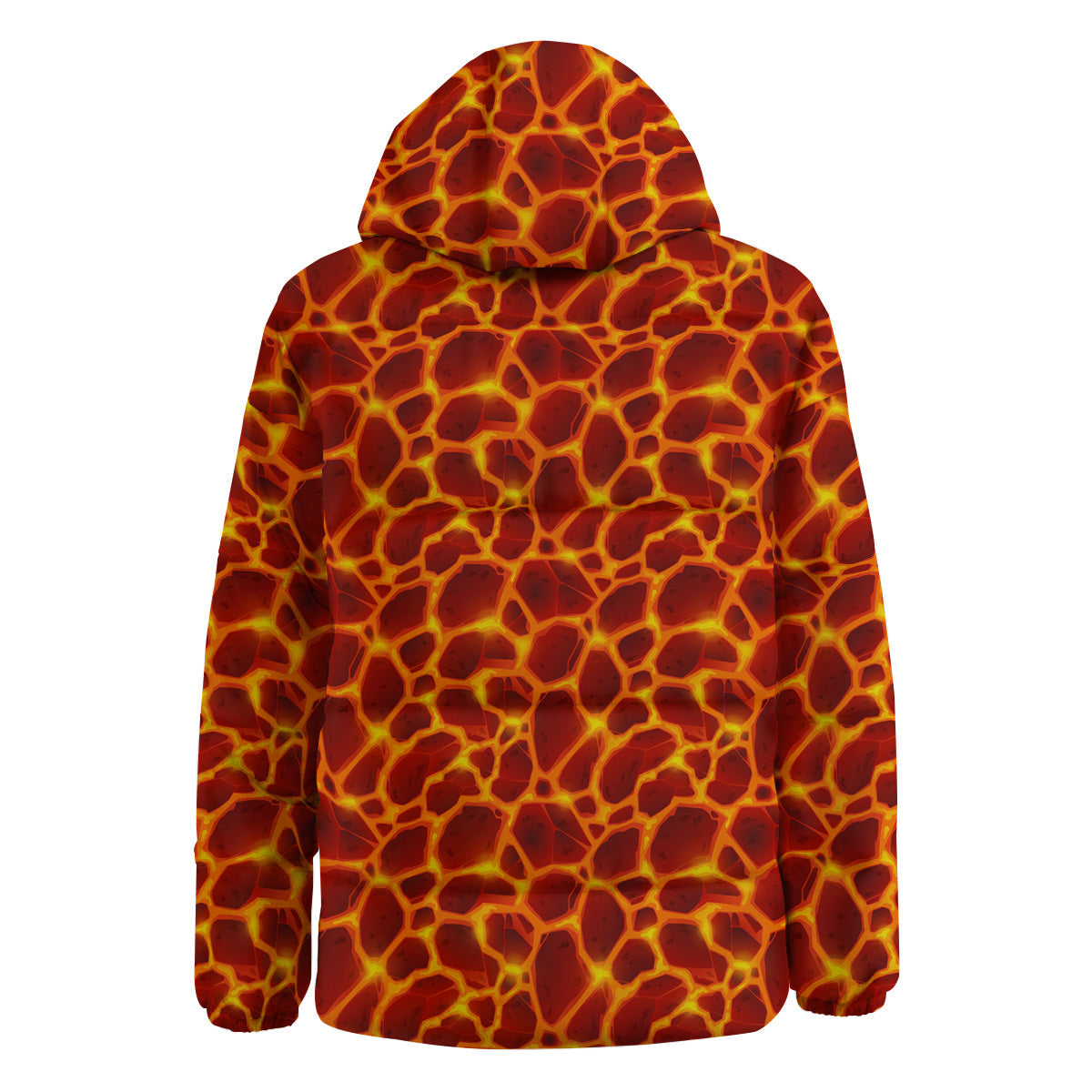 Liquid Lava Red Print Pattern Down Jacket-grizzshop