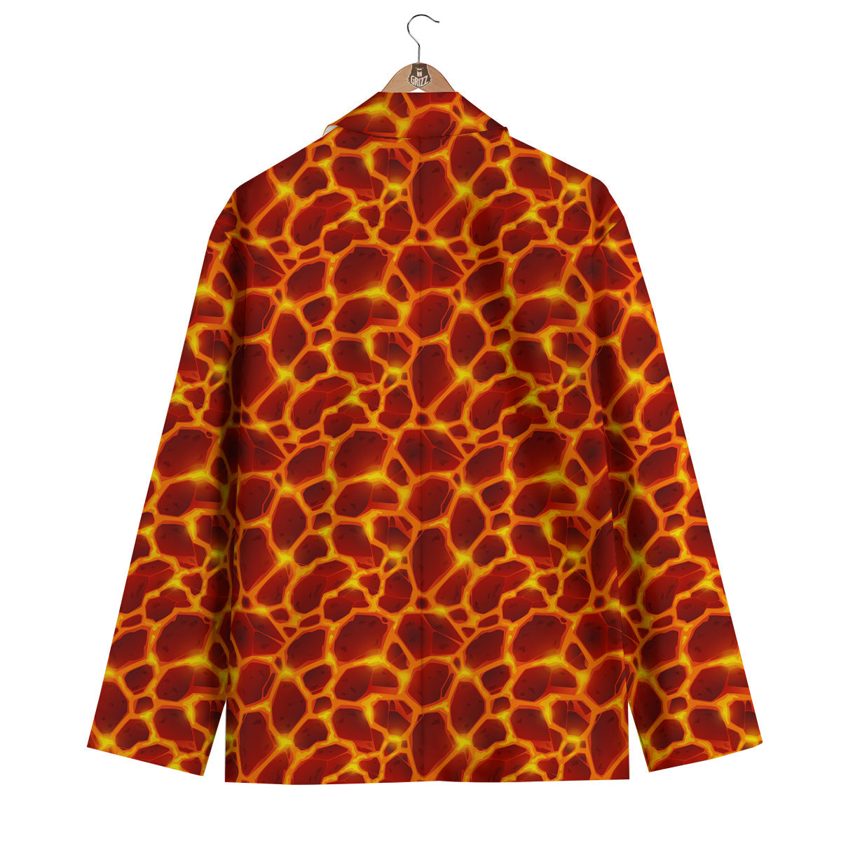 Liquid Lava Red Print Pattern Men's Blazer-grizzshop