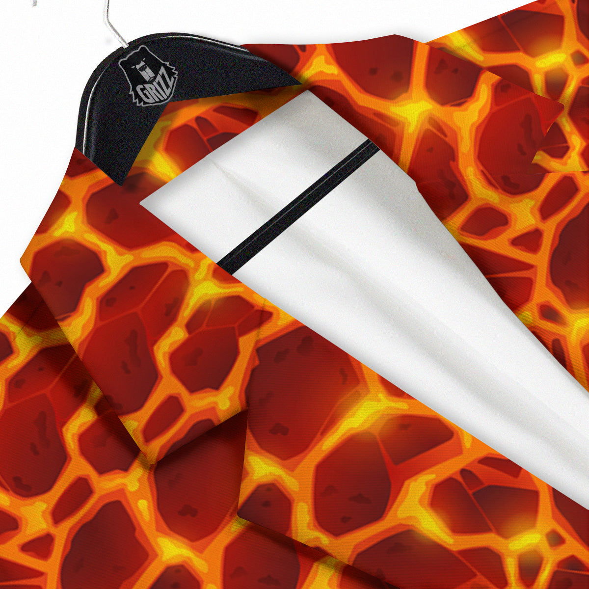 Liquid Lava Red Print Pattern Men's Sport Coat-grizzshop
