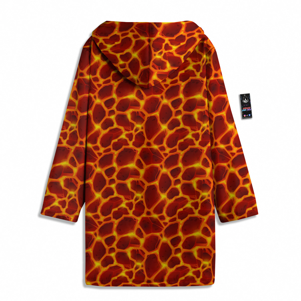 Liquid Lava Red Print Pattern Men's Windbreaker Jacket-grizzshop