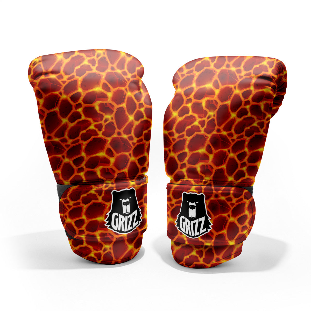 Liquid Lava Red Print Pattern Pro Boxing Glove