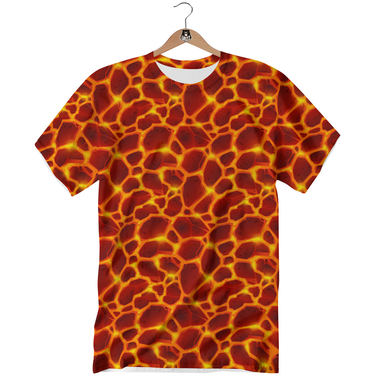 Liquid Lava Red Print Pattern T-Shirt-grizzshop