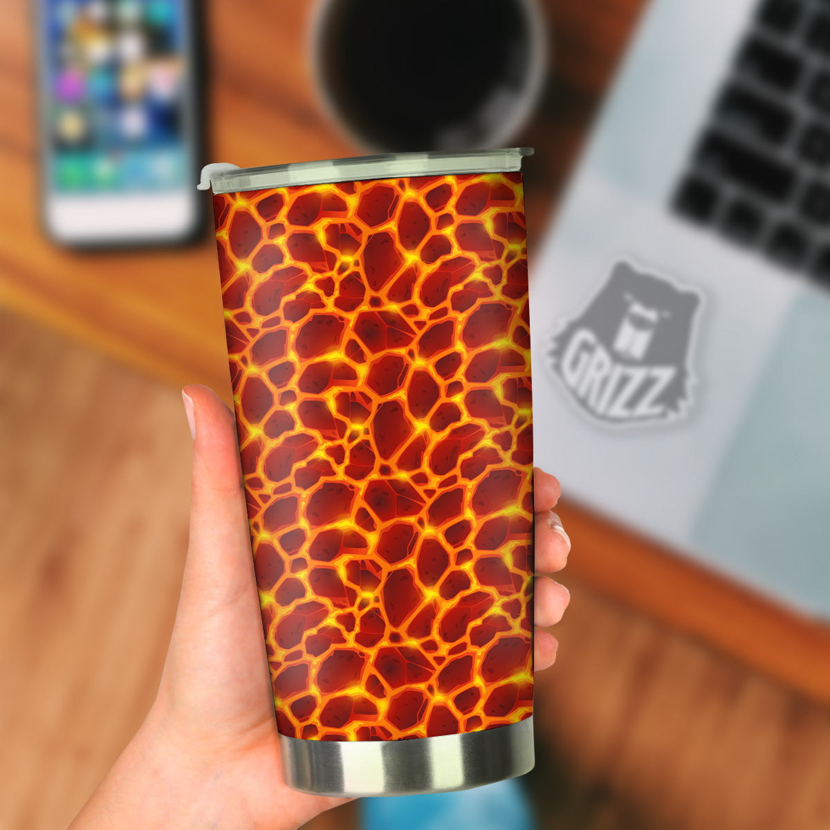 Liquid Lava Red Print Pattern Tumbler-grizzshop