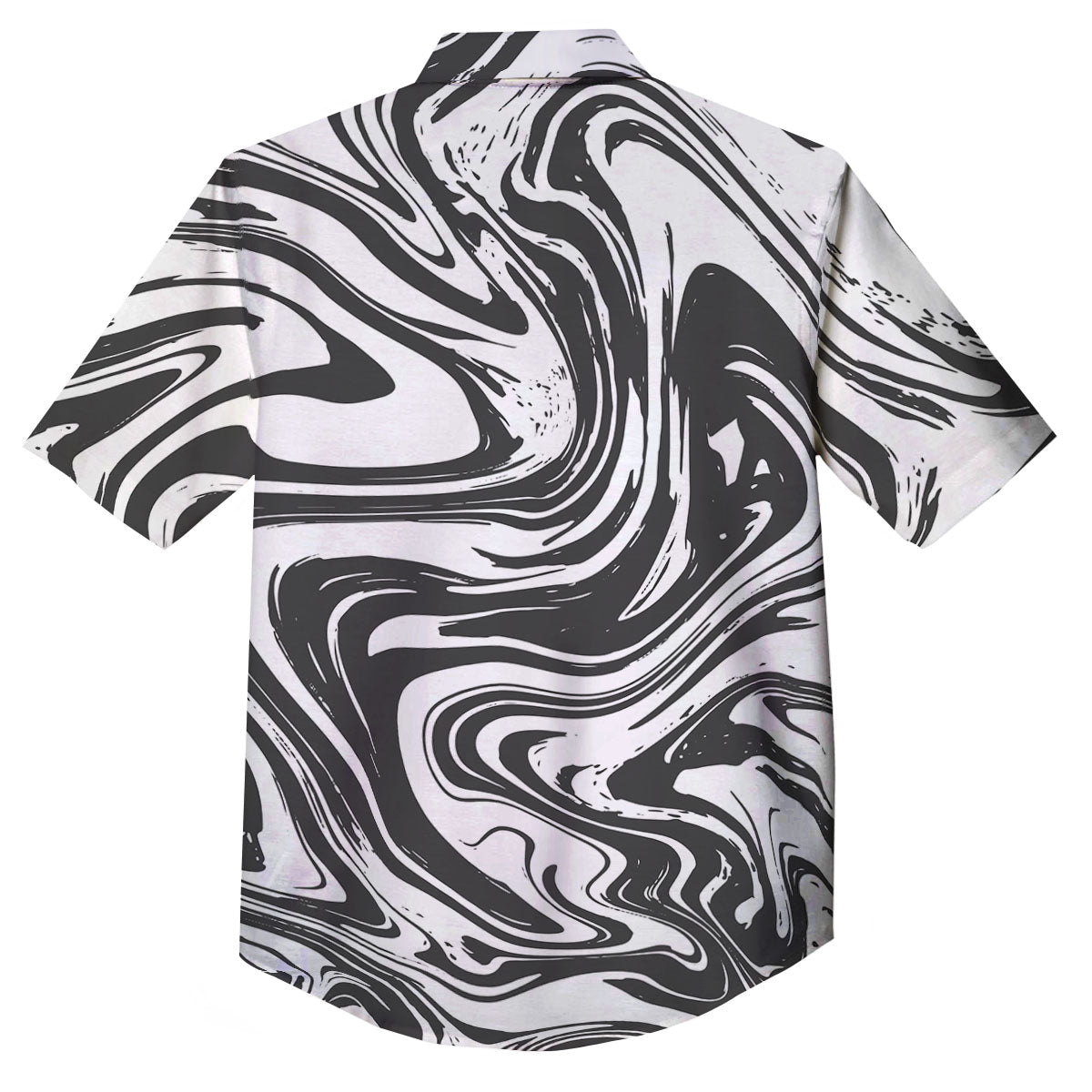 Liquid Marble Black White Print Button Up Shirt-grizzshop