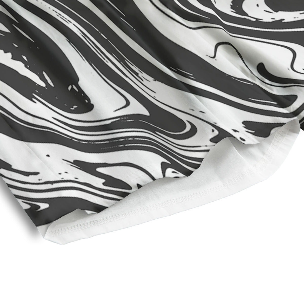 Liquid Marble Black White Print Men's Athletic Shorts