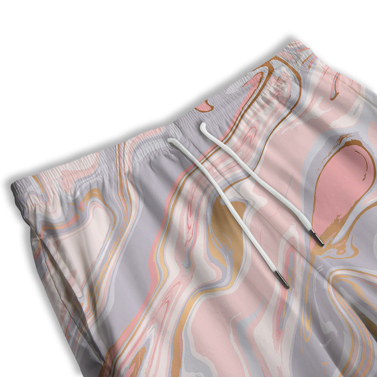 Liquid Marble Pink Print Men's Athletic Shorts