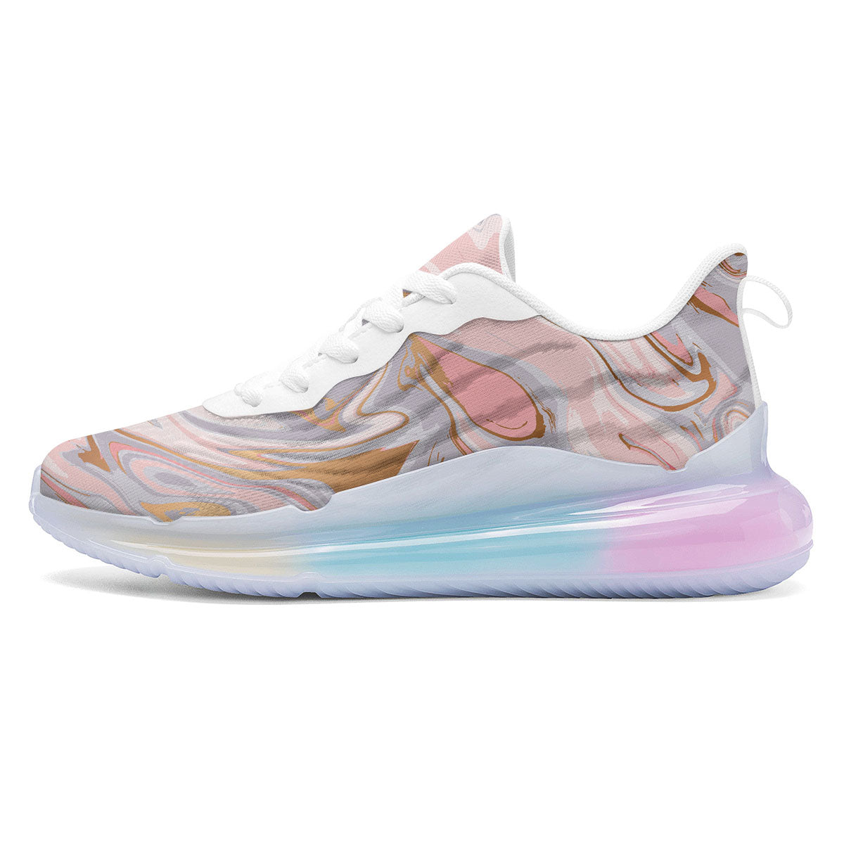 Liquid Marble Pink Print Running Sneakers-grizzshop