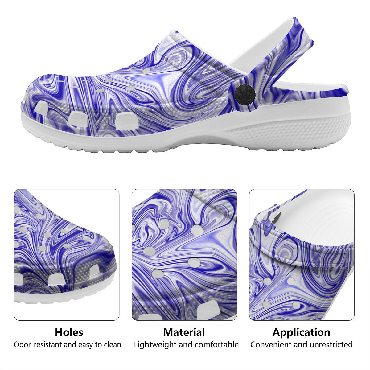 Liquid Psychedelic Print Pattern Clog-grizzshop