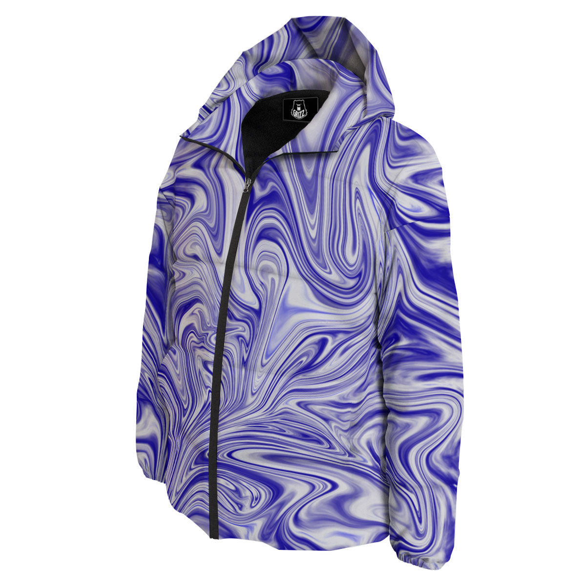 Liquid Psychedelic Print Pattern Down Jacket-grizzshop