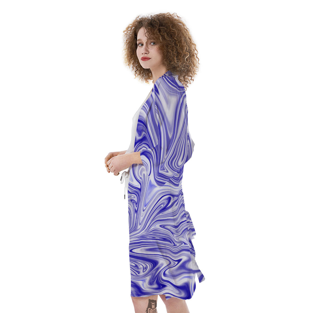 Liquid Psychedelic Print Pattern Kimono-grizzshop