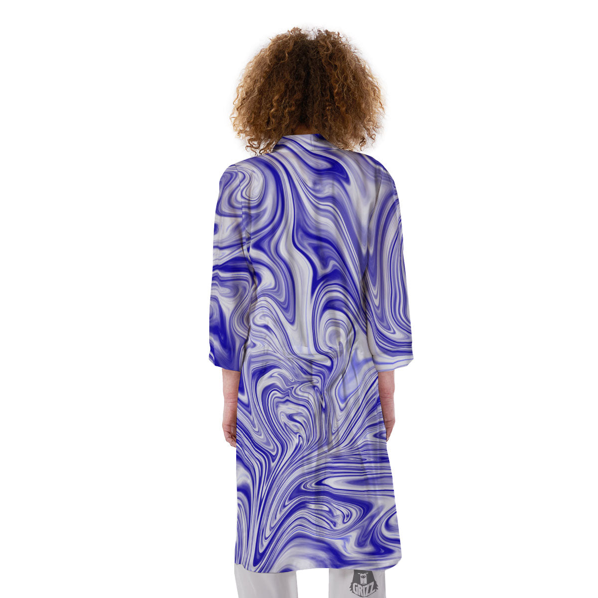Liquid Psychedelic Print Pattern Kimono-grizzshop