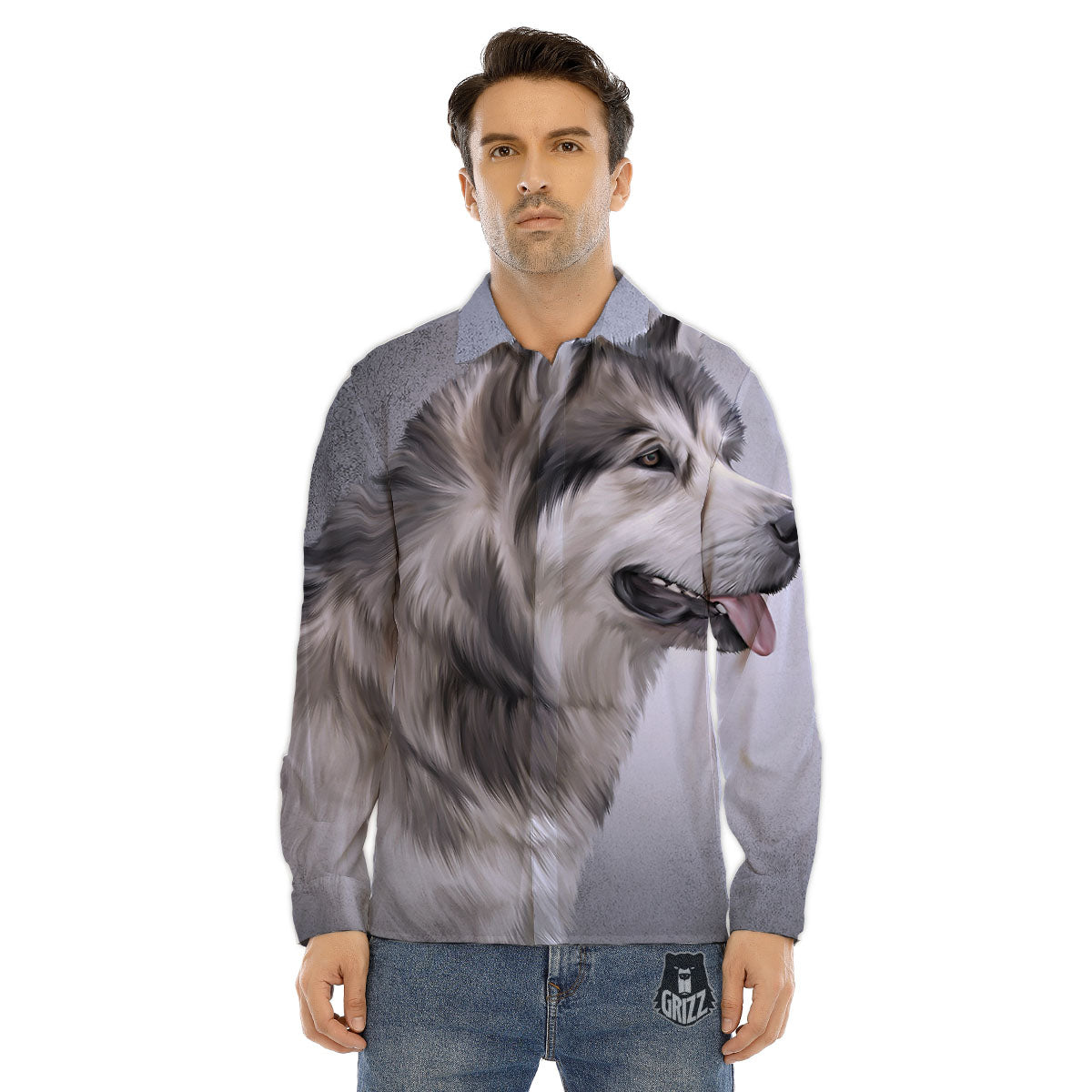 Liquid Psychedelic Print Pattern Men's Dress Shirts-grizzshop