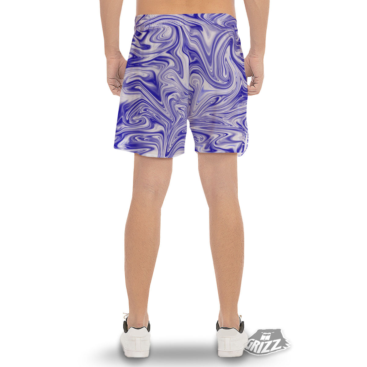 Liquid Psychedelic Print Pattern Men's Gym Shorts-grizzshop