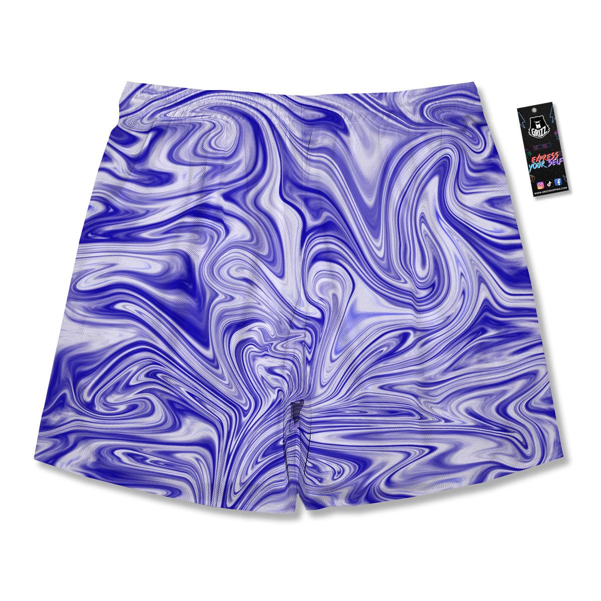 Liquid Psychedelic Print Pattern Men's Running Shorts-grizzshop