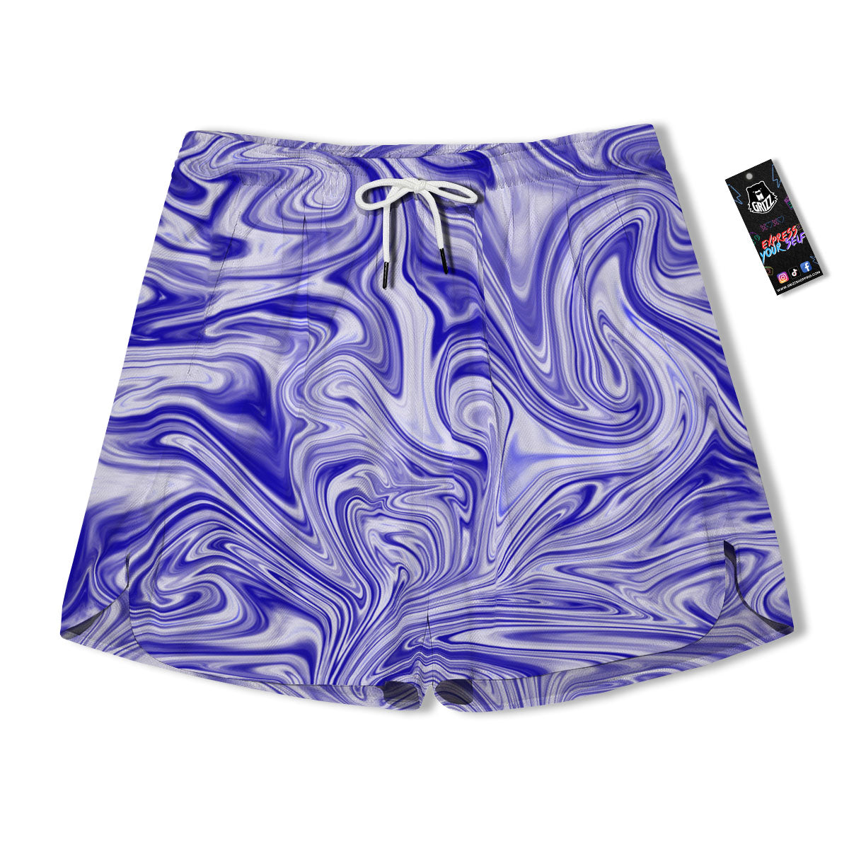 Liquid Psychedelic Print Pattern Men's Running Shorts-grizzshop