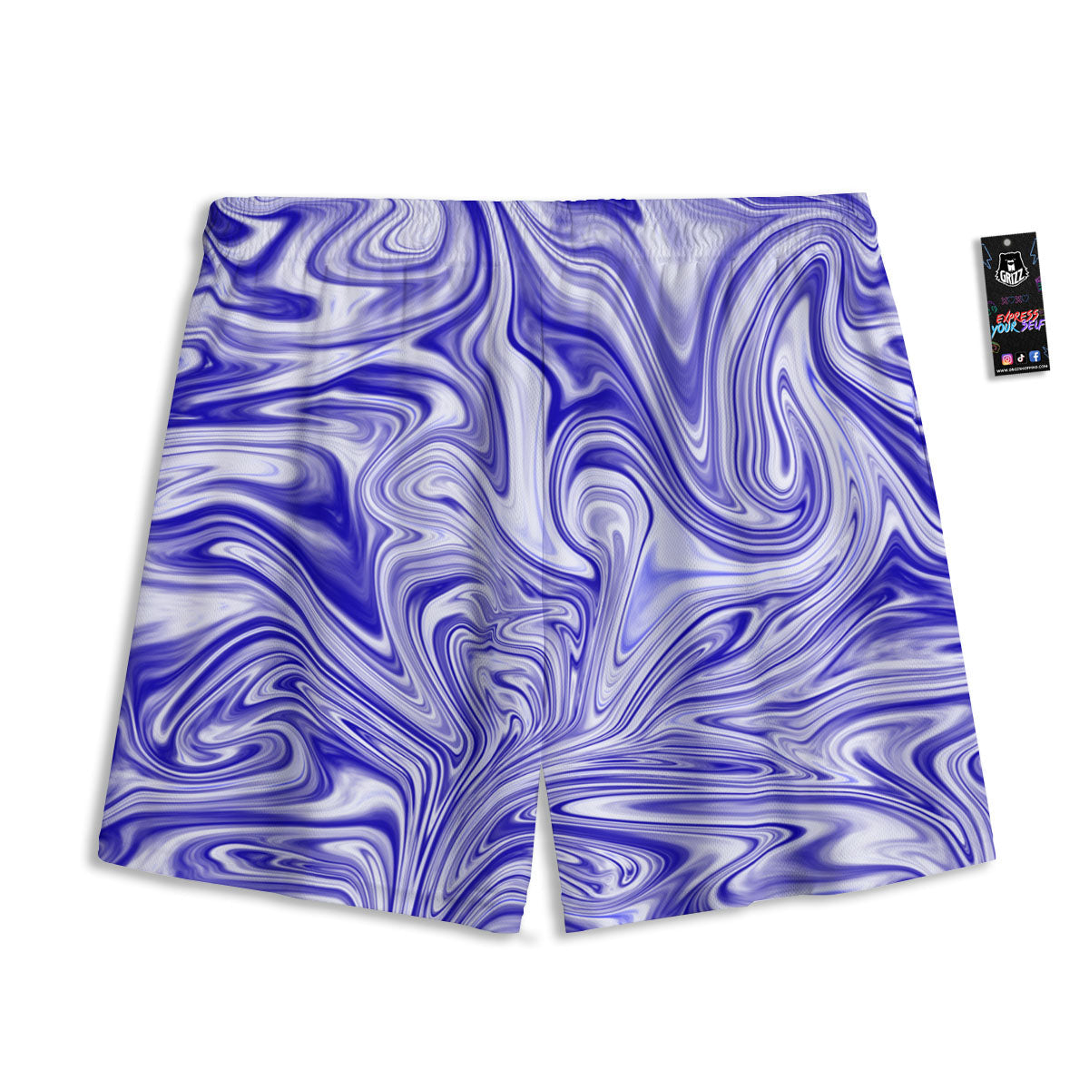 Liquid Psychedelic Print Pattern Mesh Shorts
