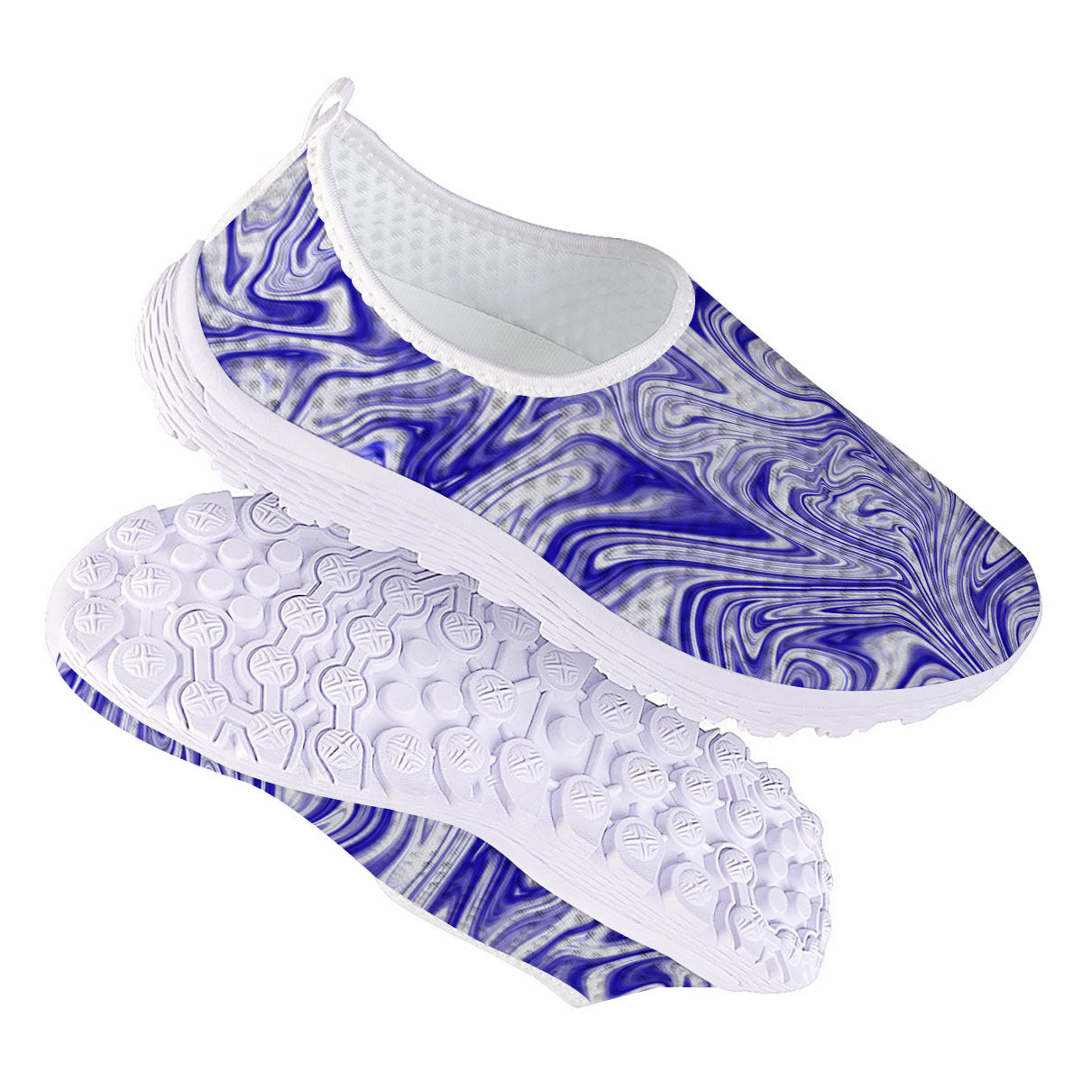 Liquid Psychedelic Print Pattern Nurse Shoes-grizzshop