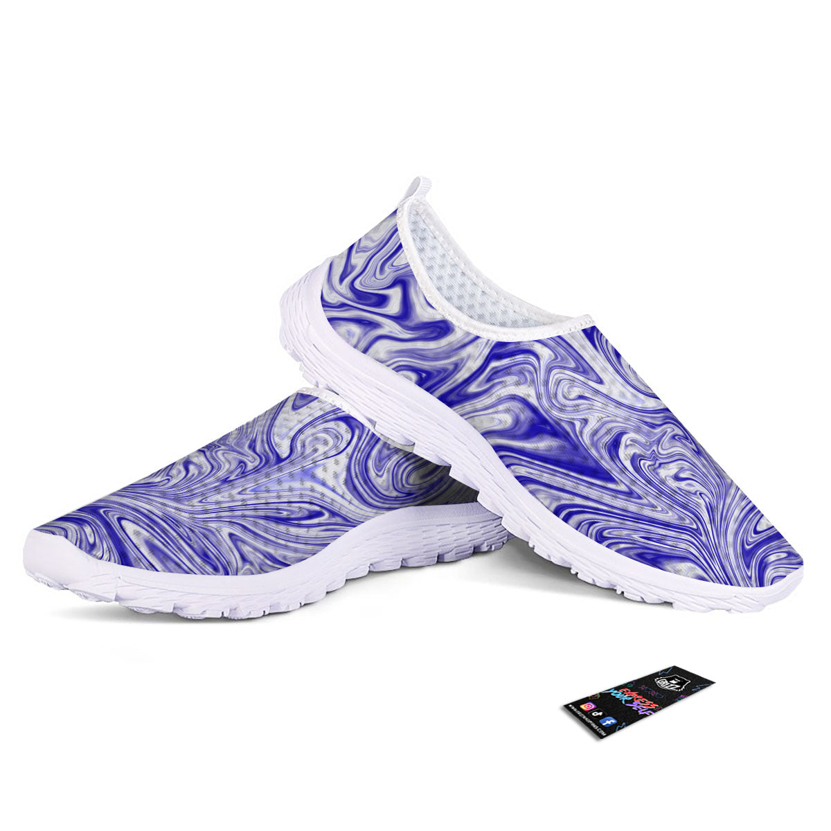 Liquid Psychedelic Print Pattern Nurse Shoes-grizzshop