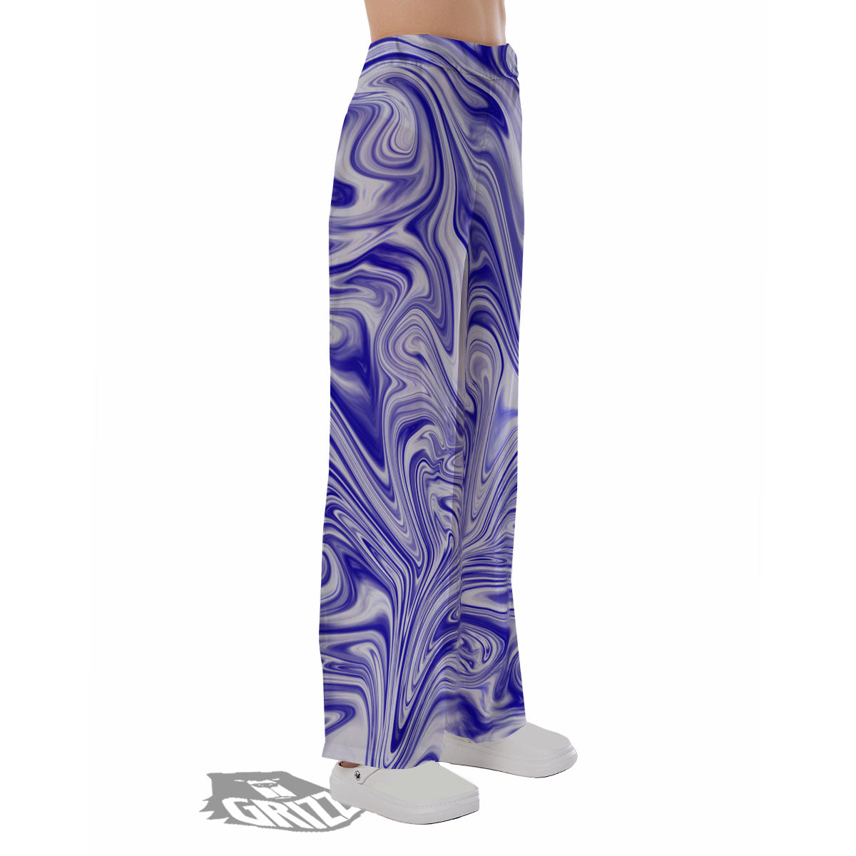 Liquid Psychedelic Print Pattern Pajama Pants-grizzshop