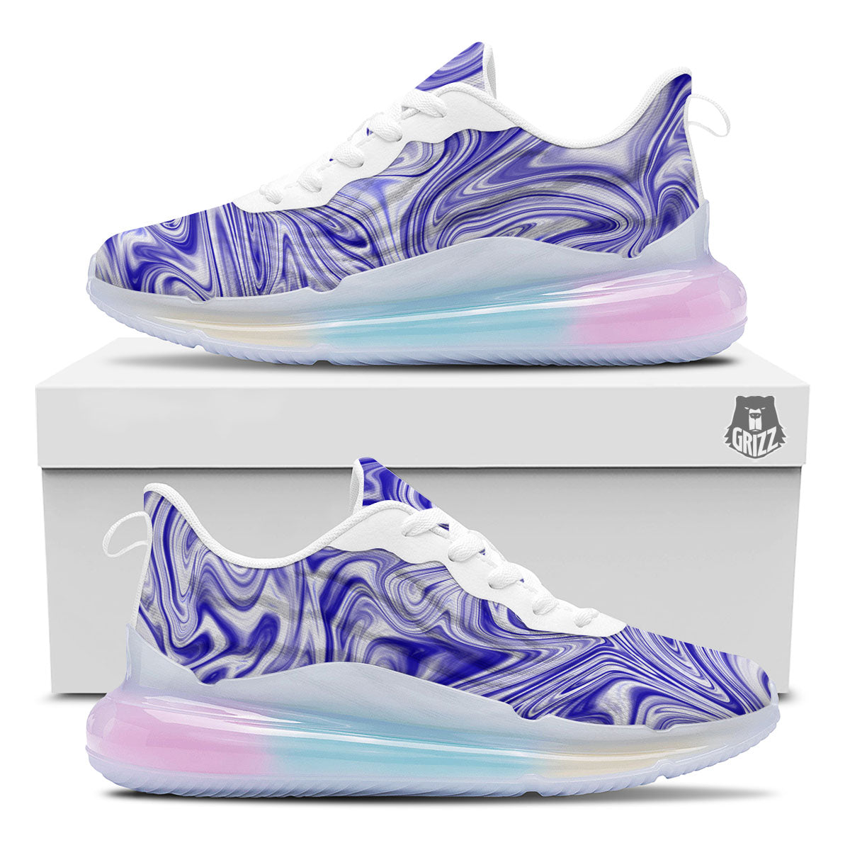 Liquid Psychedelic Print Pattern Running Sneakers-grizzshop