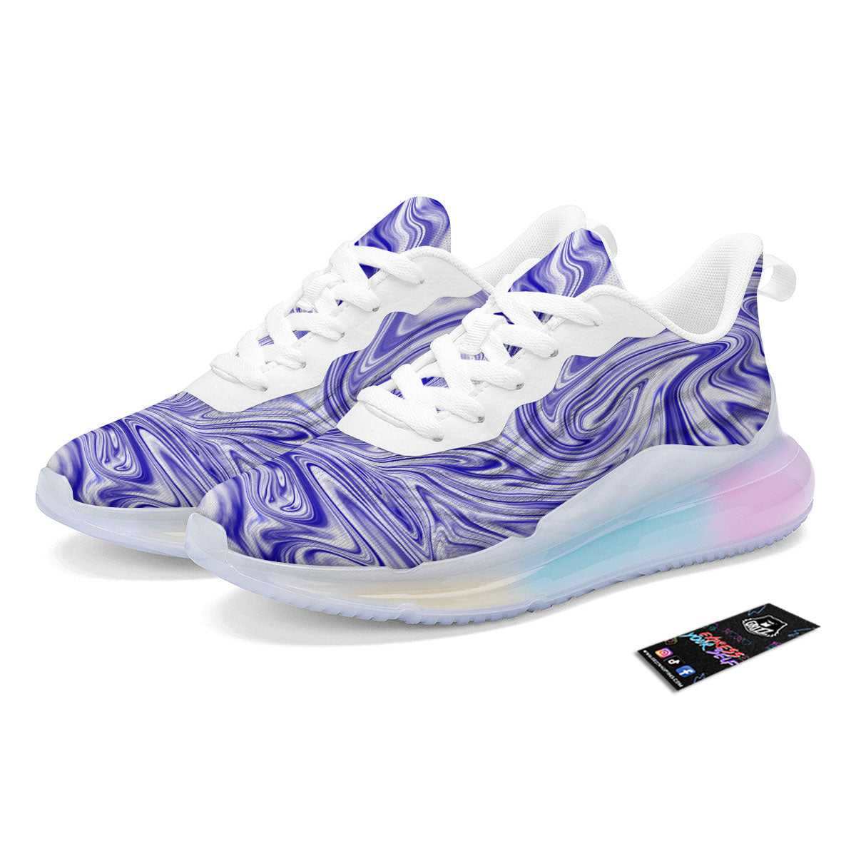 Liquid Psychedelic Print Pattern Running Sneakers-grizzshop