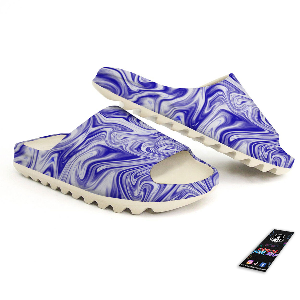 Liquid Psychedelic Print Pattern Sandals-grizzshop