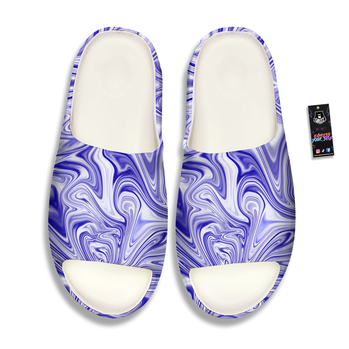 Liquid Psychedelic Print Pattern Sandals-grizzshop
