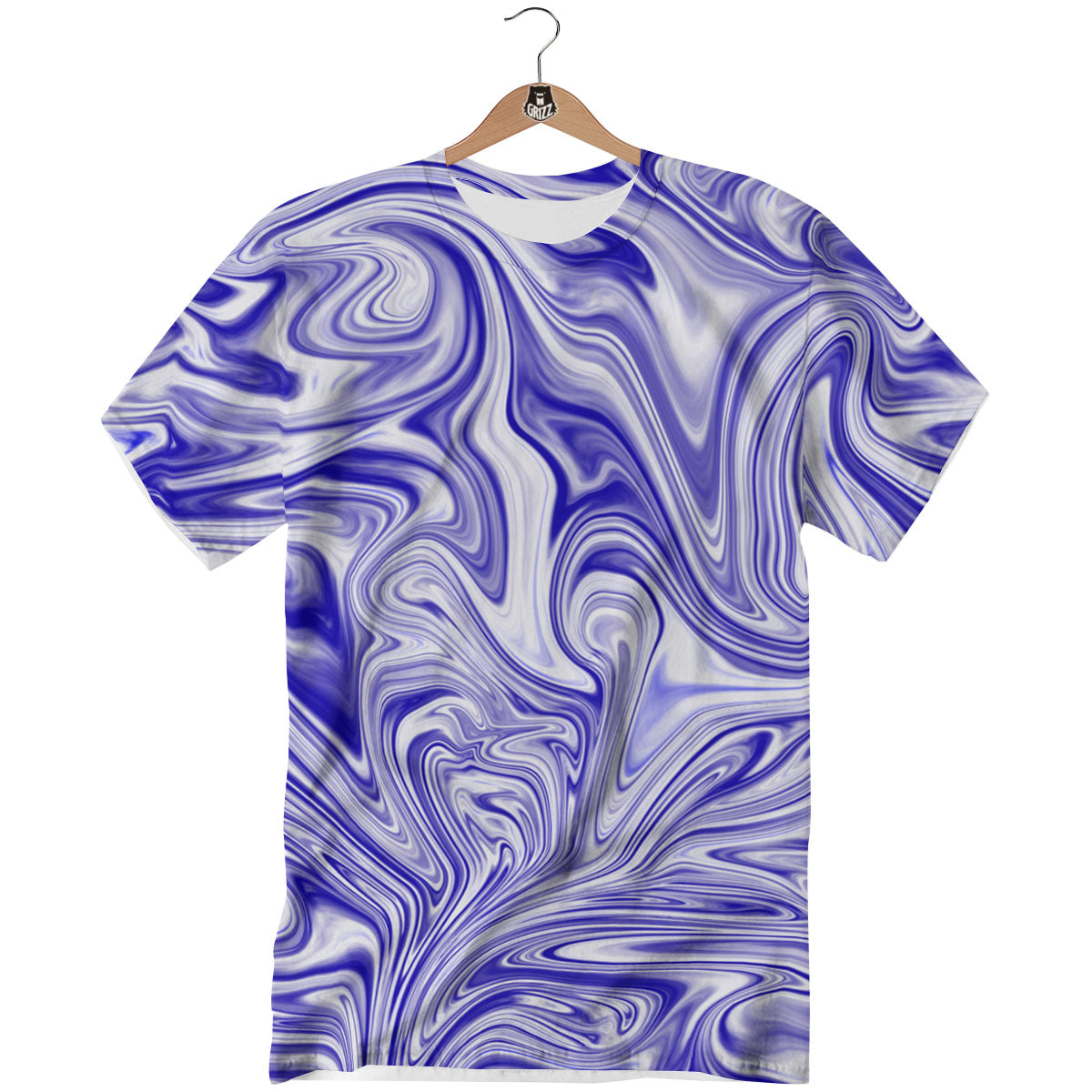 Liquid Psychedelic Print Pattern T-Shirt-grizzshop