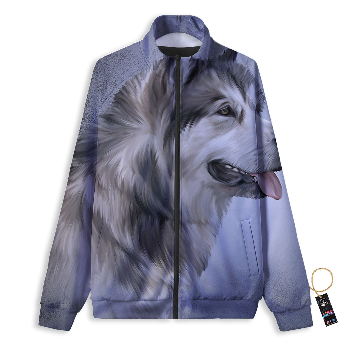 Liquid Psychedelic Print Pattern Track Jacket-grizzshop