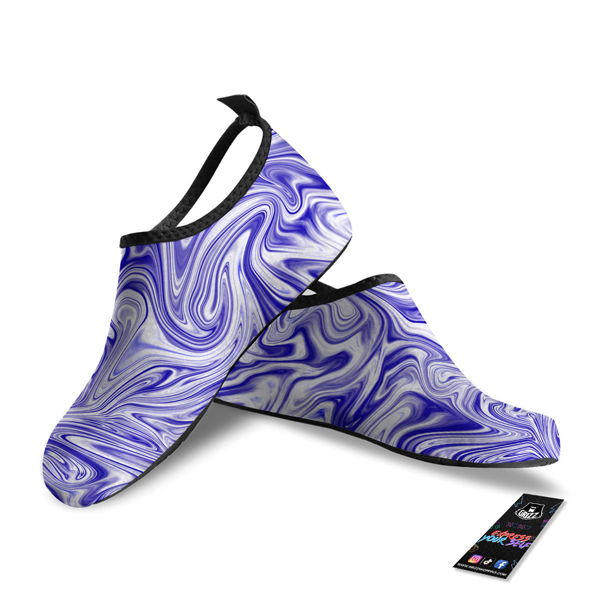 Liquid Psychedelic Print Pattern Water Shoes-grizzshop