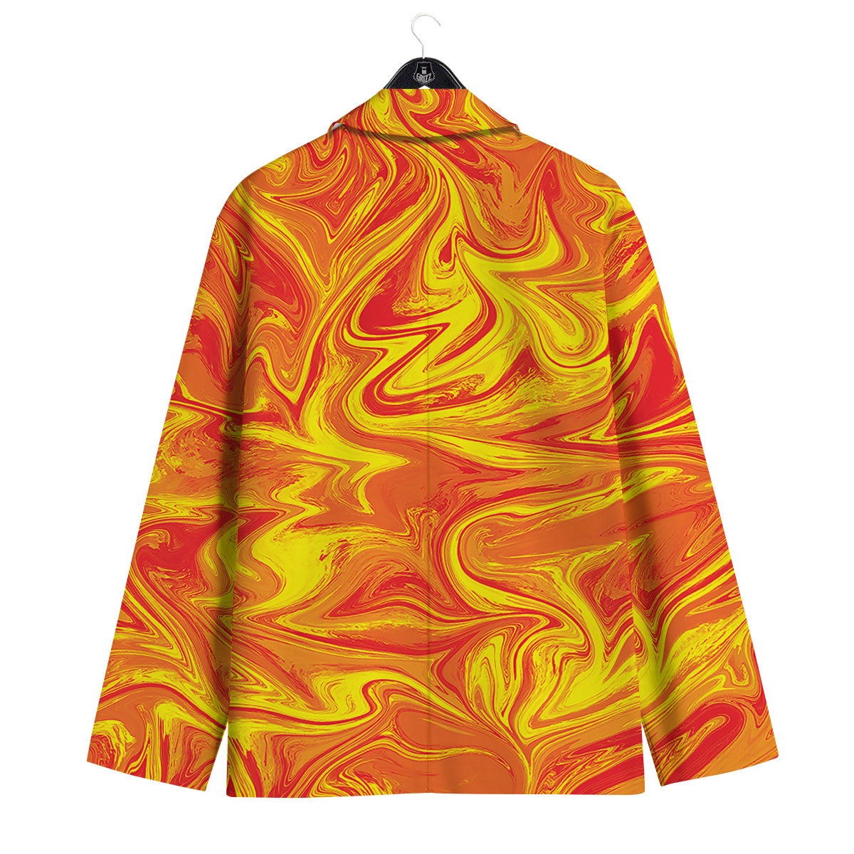Liquid Psychedelic Trippy Orange Print Men's Sport Coat-grizzshop