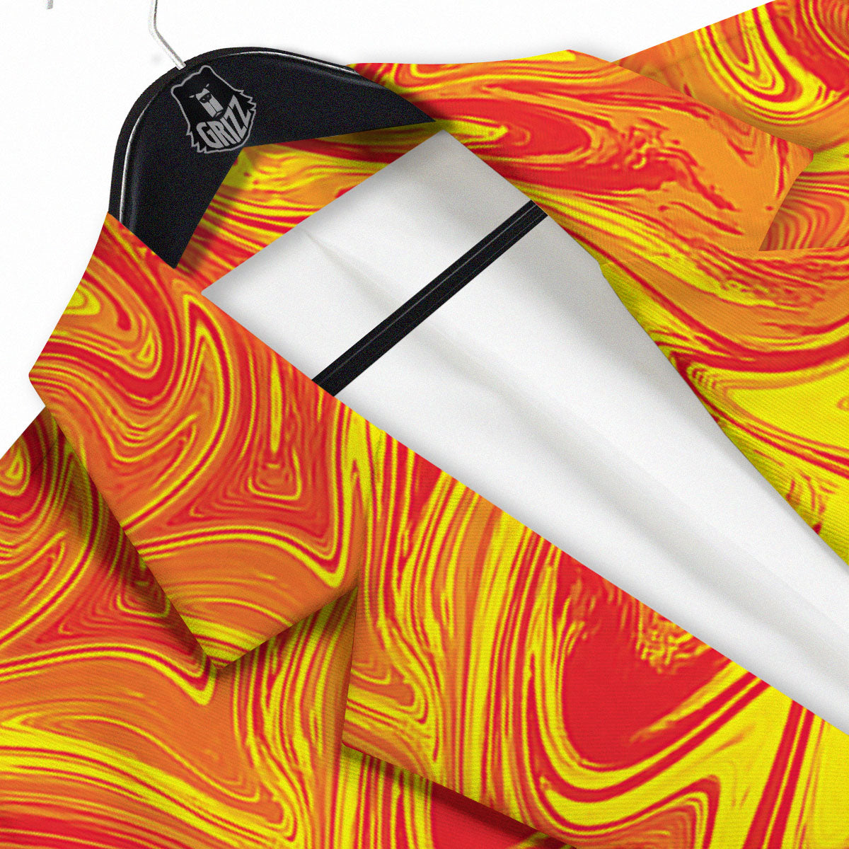 Liquid Psychedelic Trippy Orange Print Men's Sport Coat-grizzshop