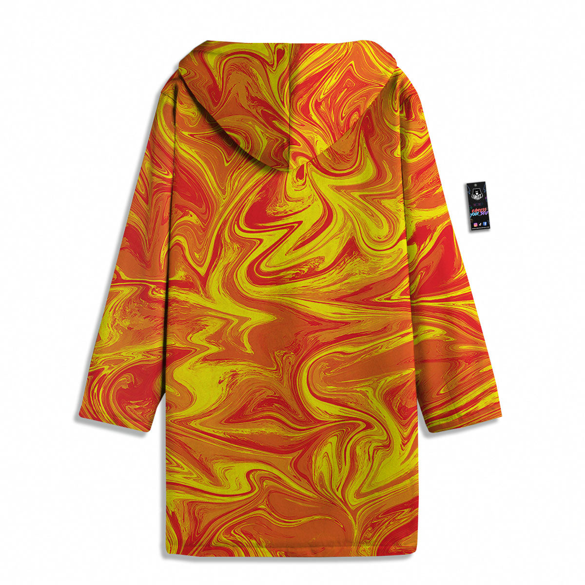 Liquid Psychedelic Trippy Orange Print Men's Windbreaker Jacket-grizzshop