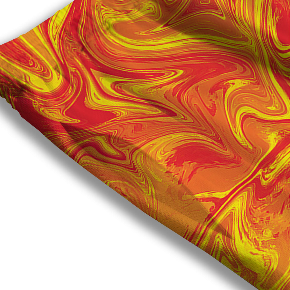 Liquid Psychedelic Trippy Orange Print Mesh Shorts