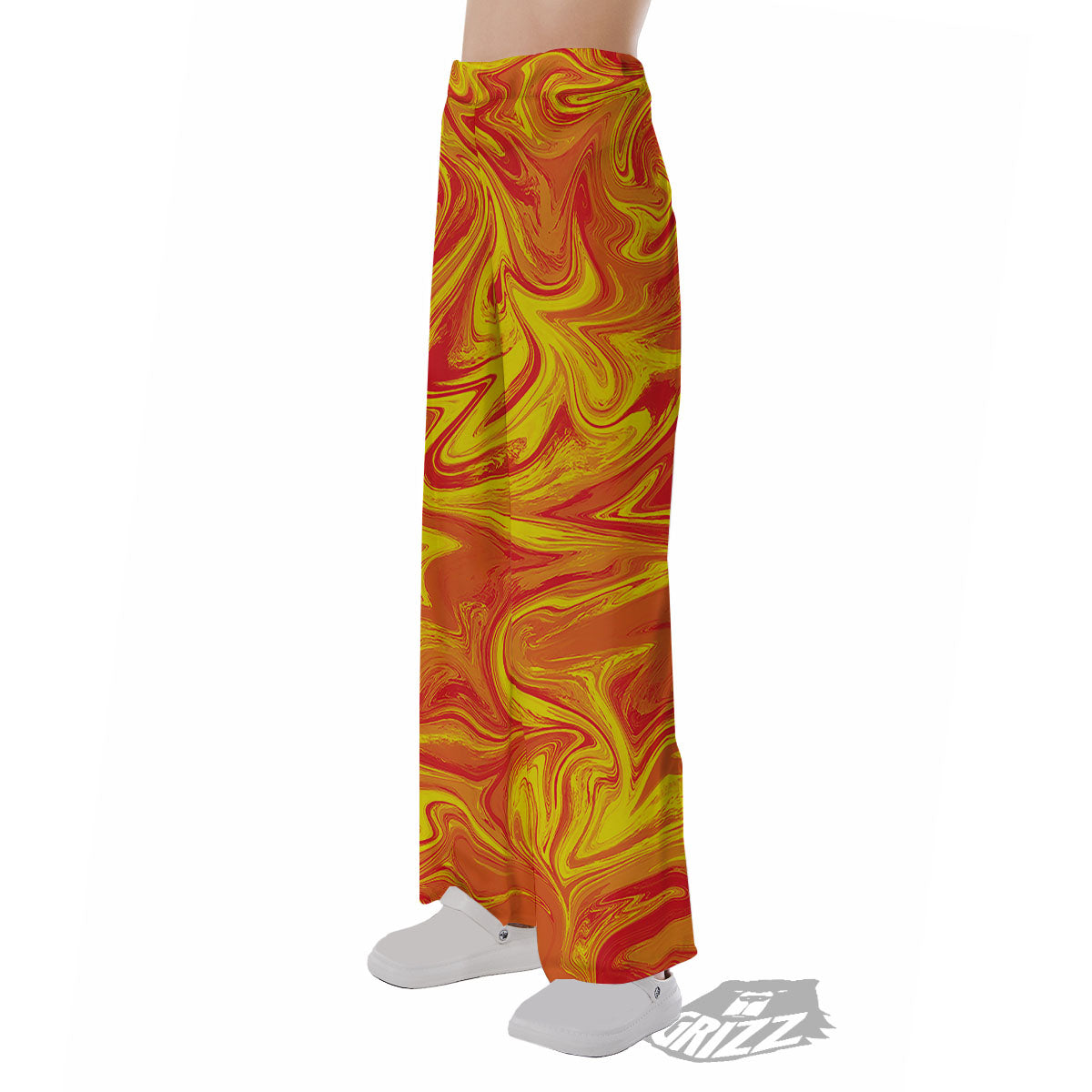 Liquid Psychedelic Trippy Orange Print Pajama Pants-grizzshop
