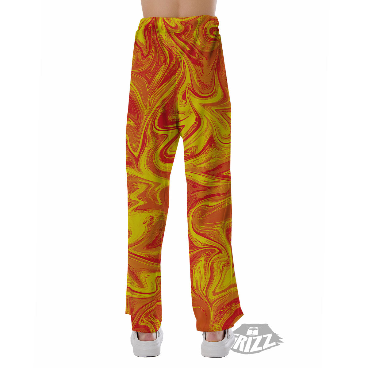 Liquid Psychedelic Trippy Orange Print Pajama Pants-grizzshop