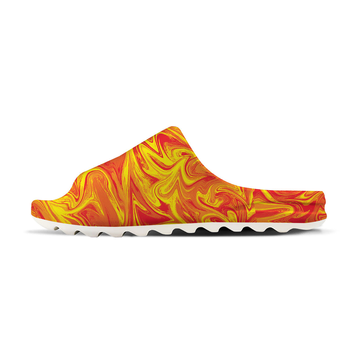 Liquid Psychedelic Trippy Orange Print Sandals-grizzshop