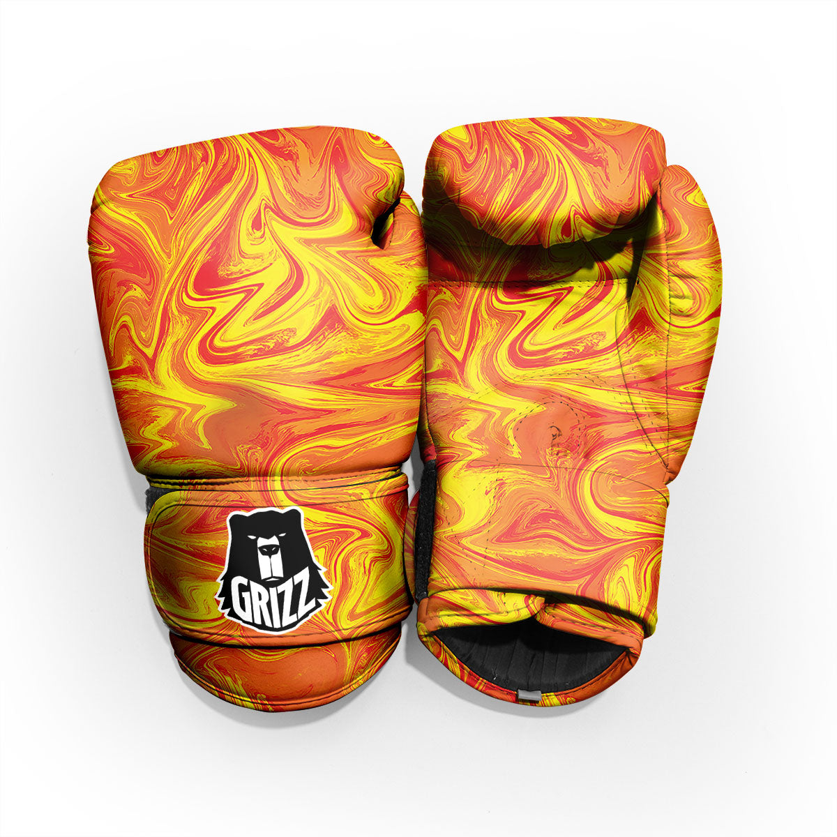 Liquid Psychedelic Trippy Orange Print Pro Boxing Glove