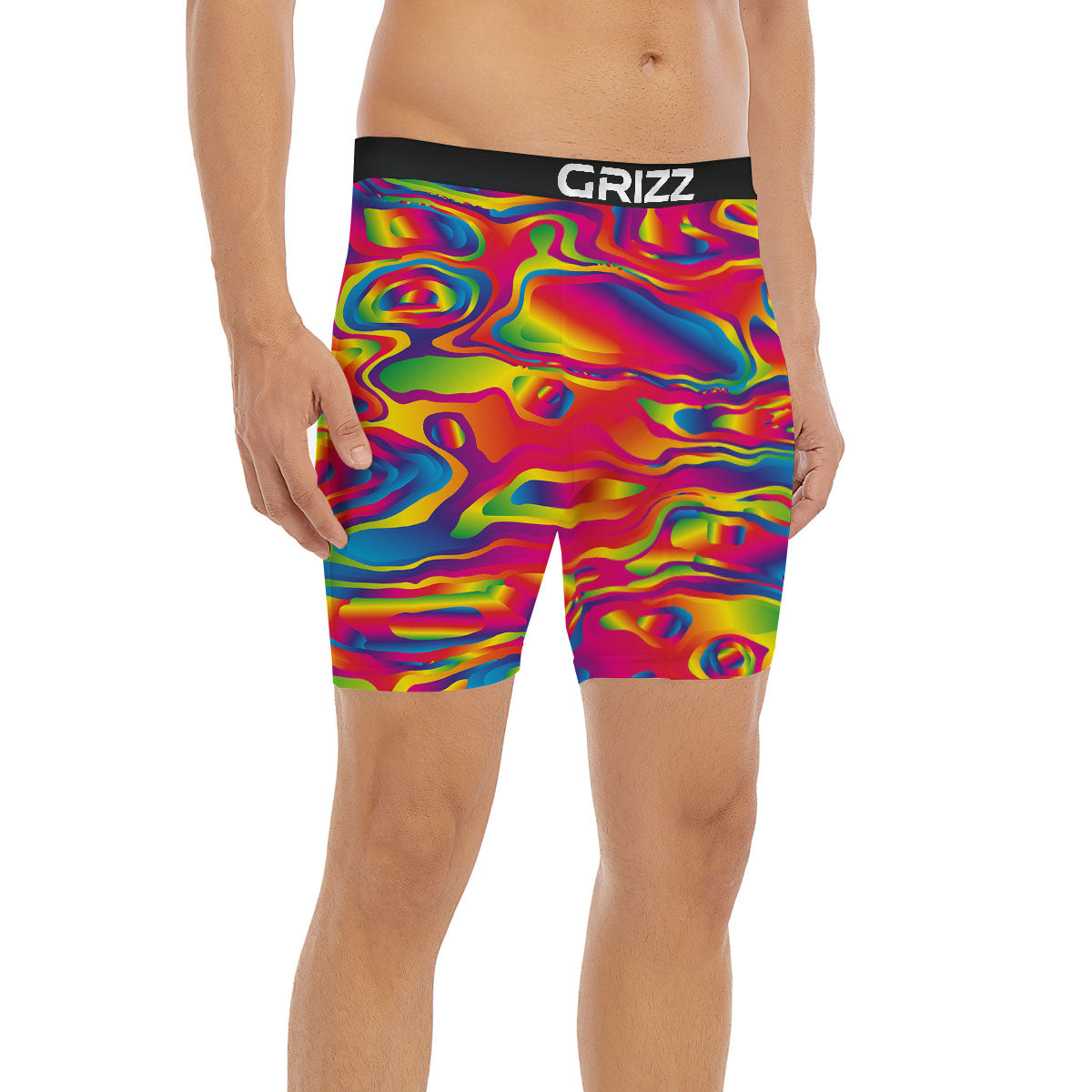 Liquid Trippy Abstract Colorful Print Boxer Briefs-grizzshop