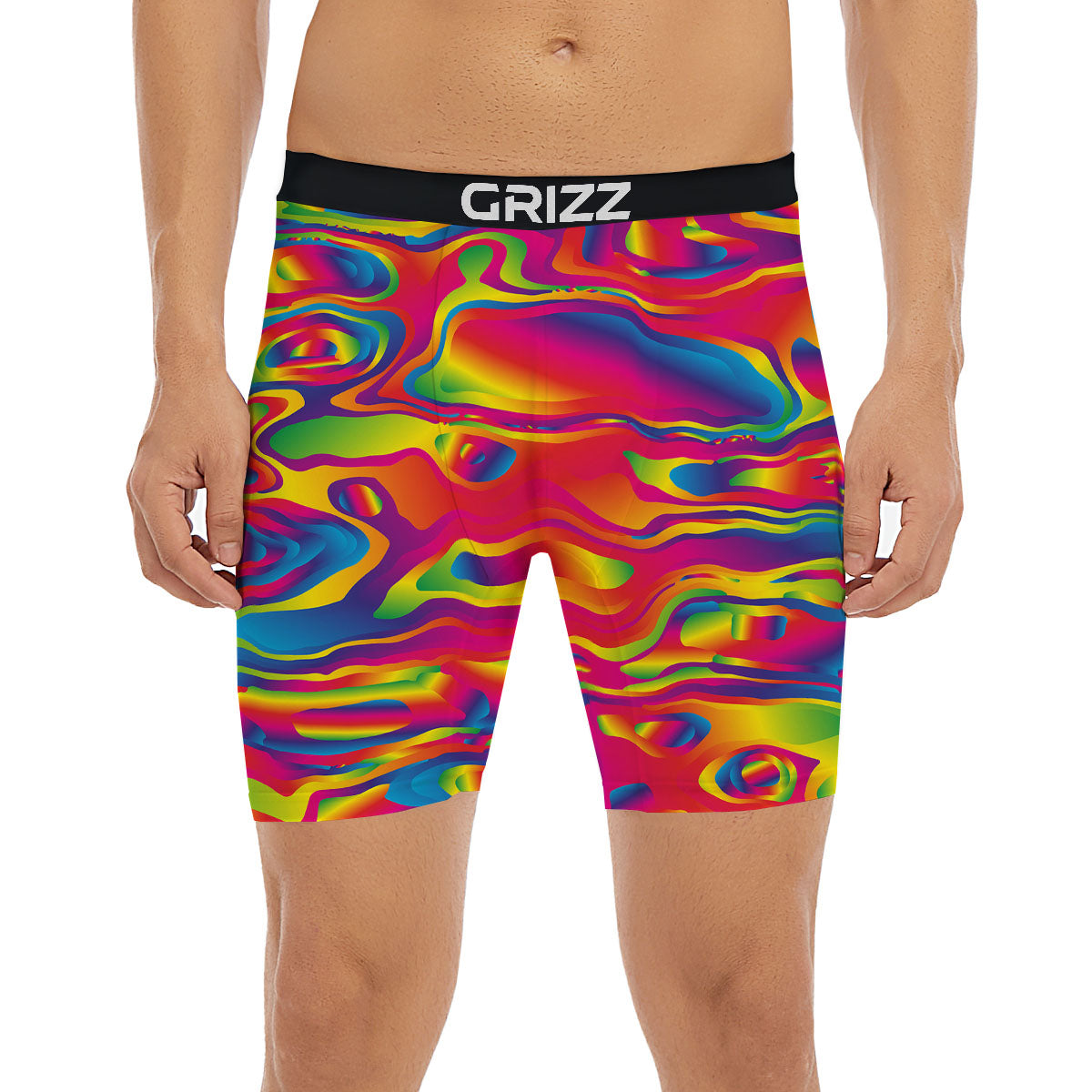 Liquid Trippy Abstract Colorful Print Boxer Briefs-grizzshop