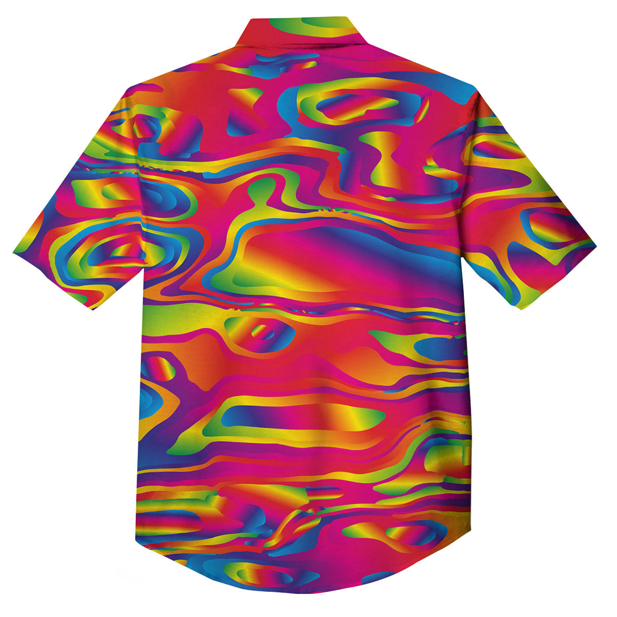 Liquid Trippy Abstract Colorful Print Button Up Shirt-grizzshop