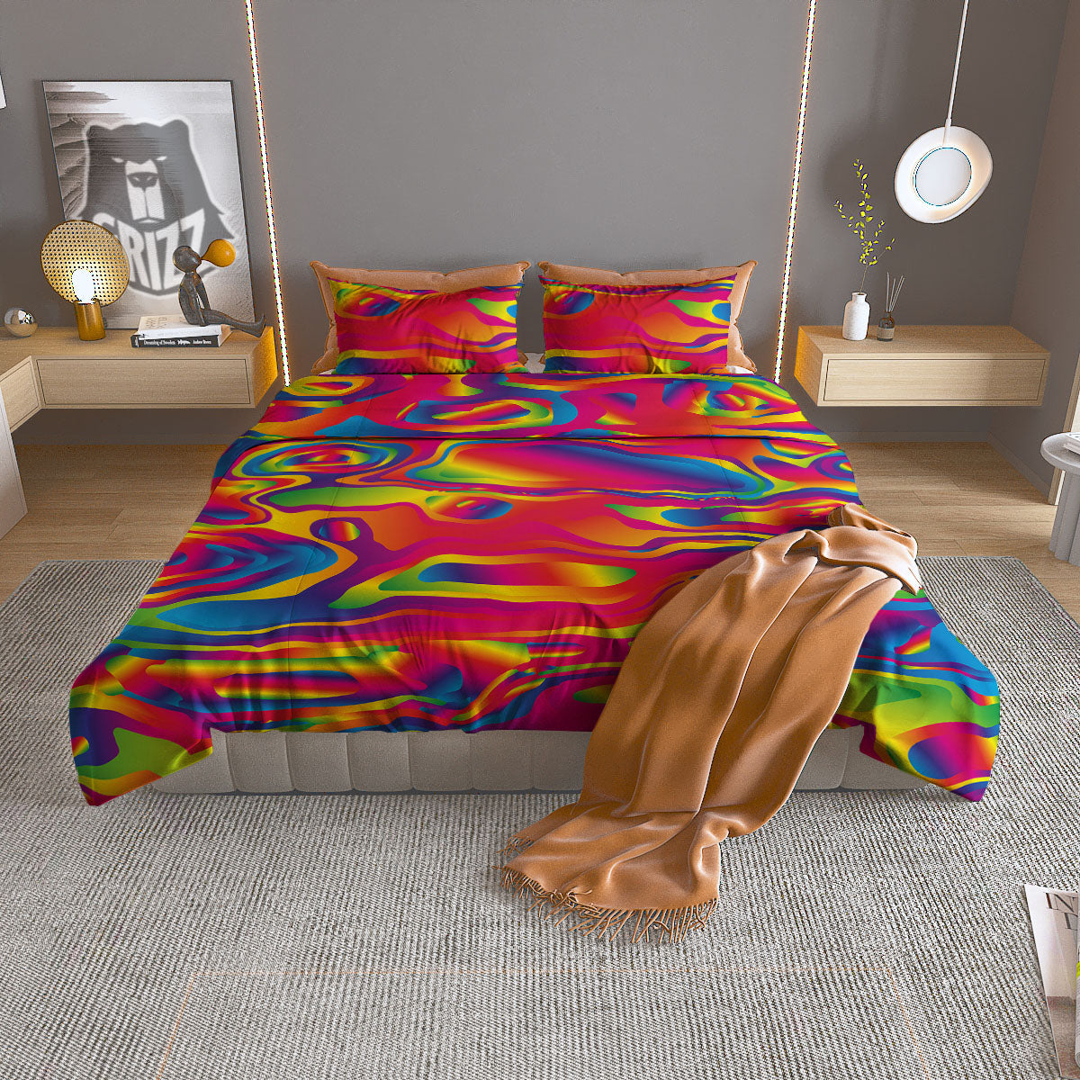 Liquid Trippy Abstract Colorful Print Duvet Cover Bedding Set