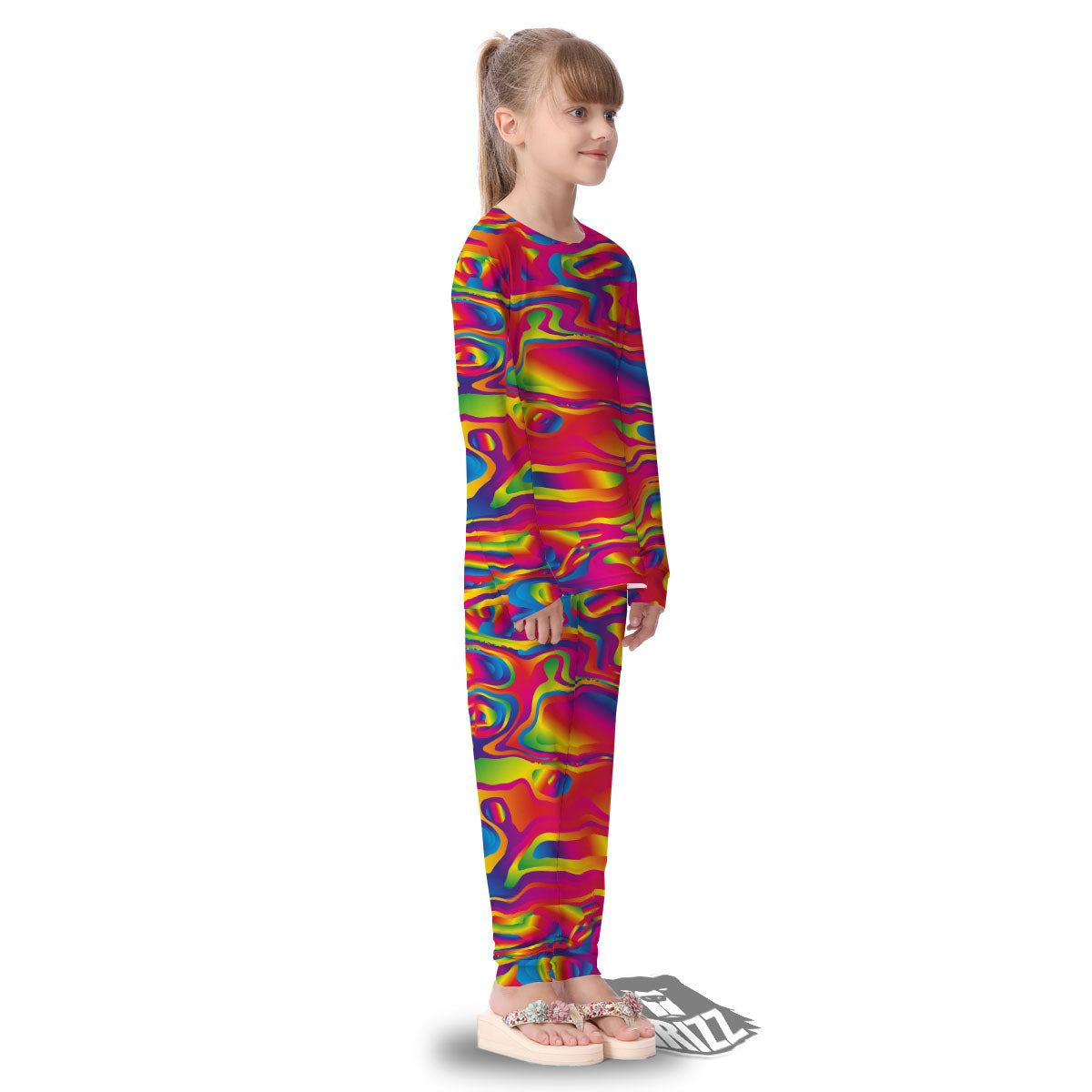 Liquid Trippy Abstract Colorful Print Kid's Pajamas-grizzshop