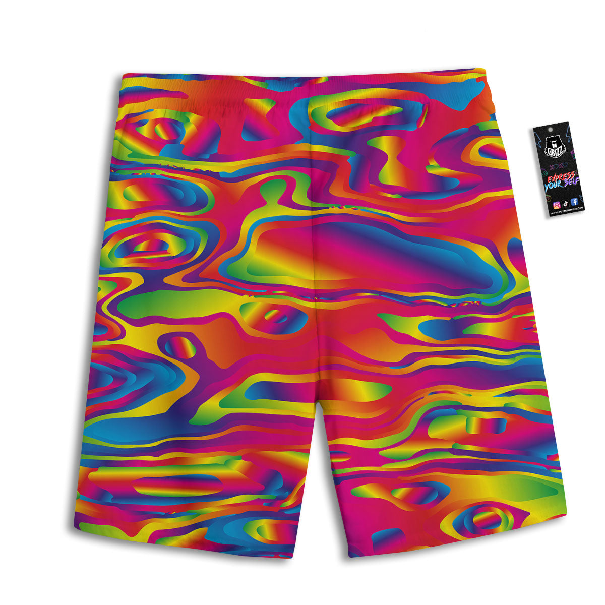 Liquid Trippy Abstract Colorful Print Men's Athletic Shorts