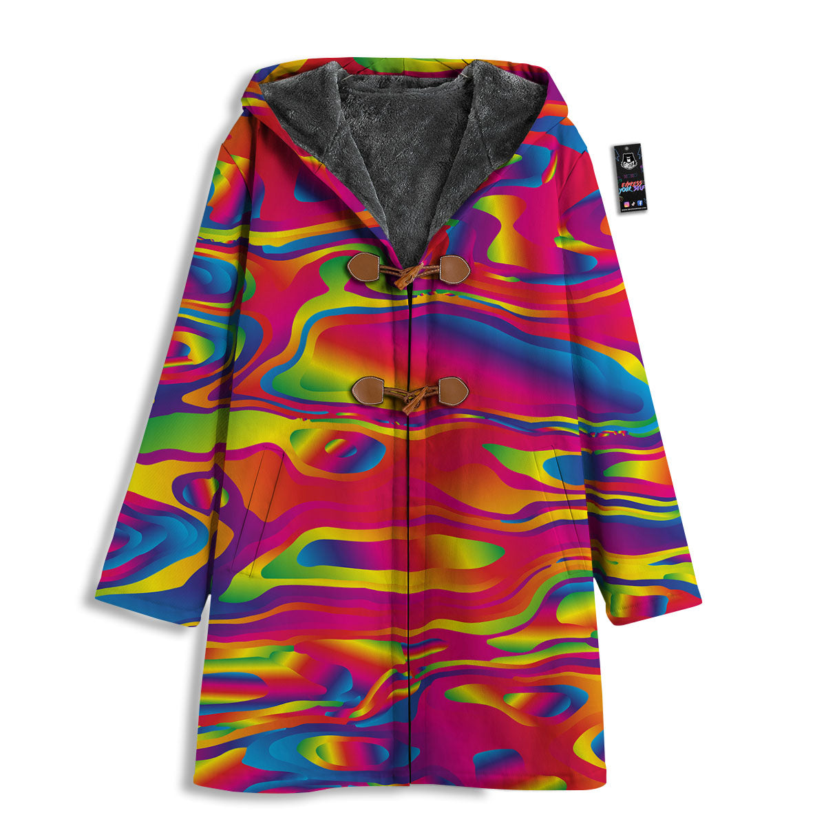 Liquid Trippy Abstract Colorful Print Men's Windbreaker Jacket-grizzshop