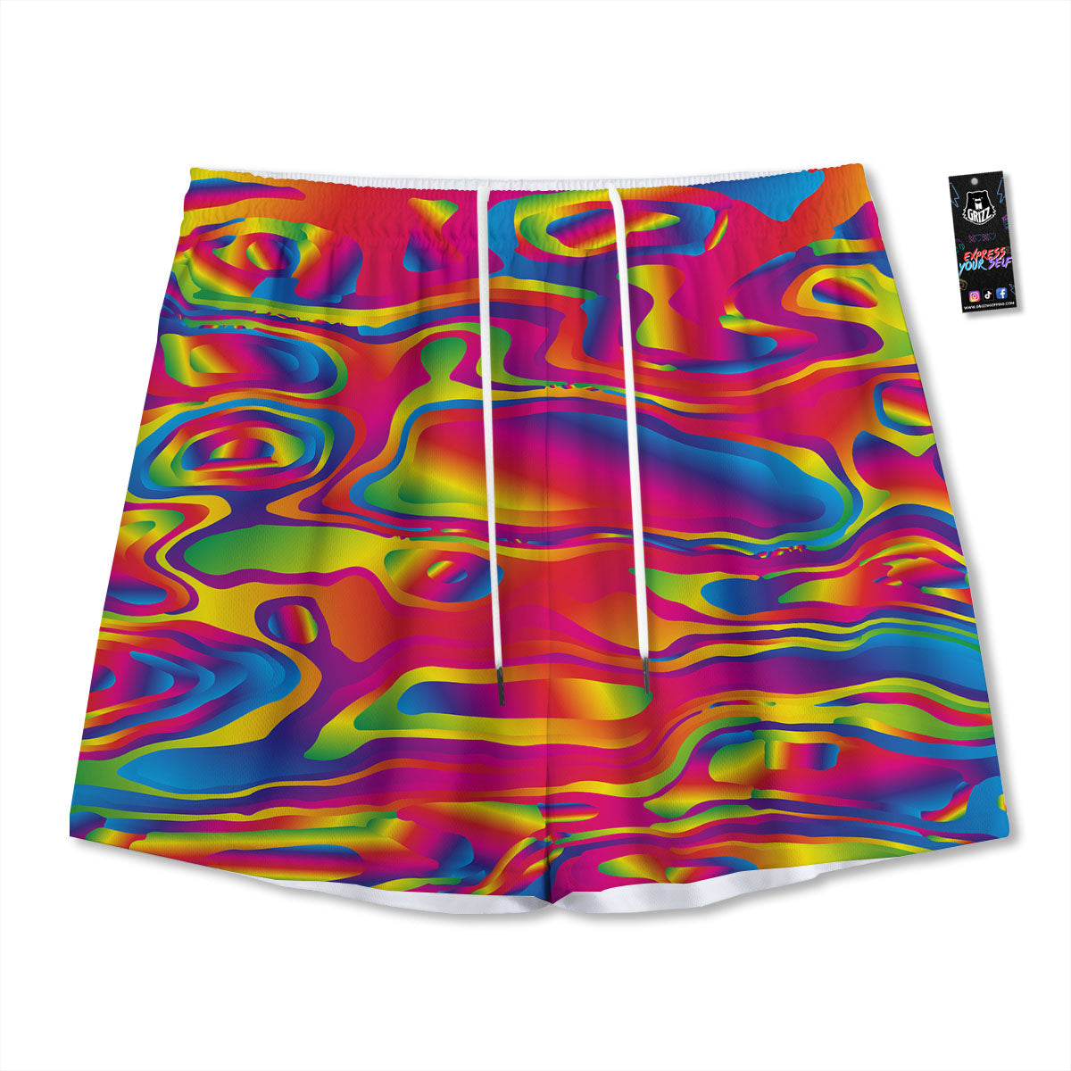 Melt Acid Green Print Mesh Shorts