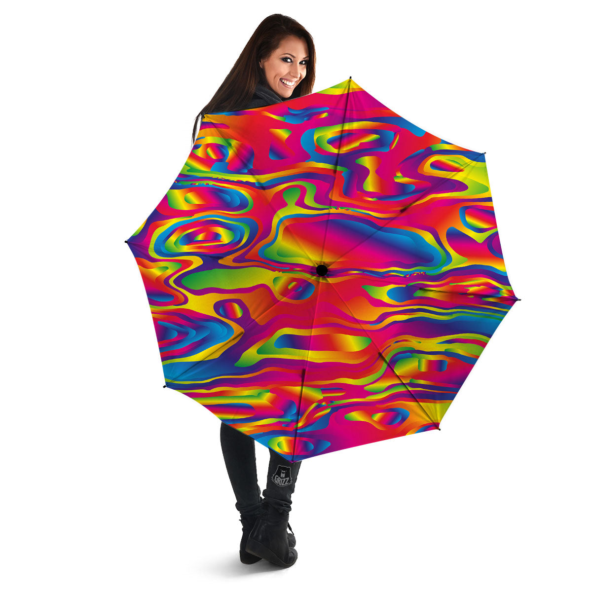 Liquid Trippy Abstract Colorful Print Umbrella-grizzshop