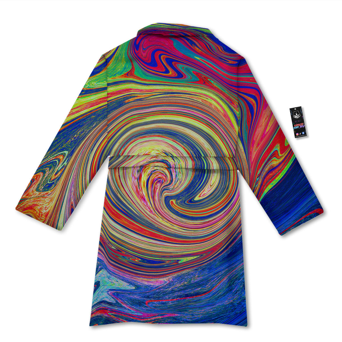 Liquid Trippy Abstract Psychedelic Print Bathrobe-grizzshop